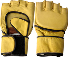 Half Finger Cowhide Leather Grappling Gloves