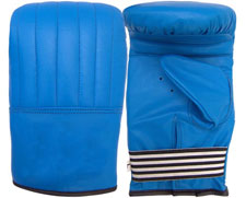Blue Cowhide Leather Bag Mitt Gloves